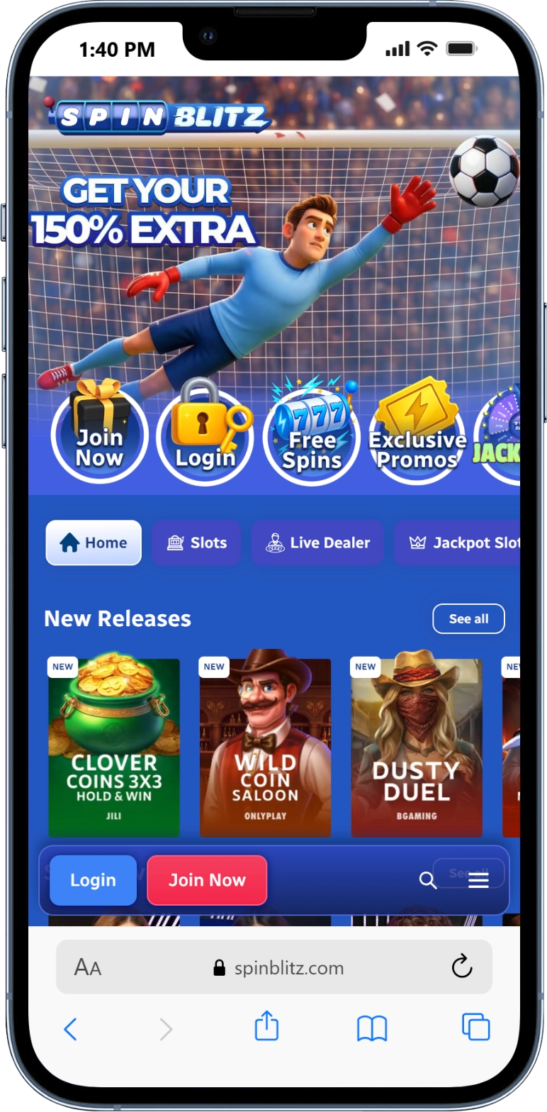 SpinBlitz sweep coins casino on mobile