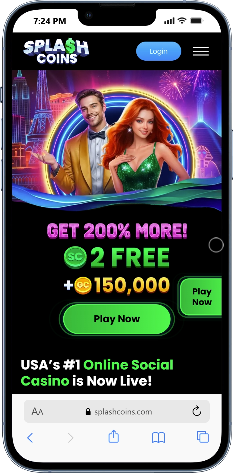 Splash Coins sweepstakes casino sign up bonus